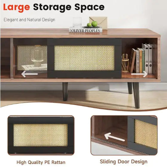 Medieval Modern Walnut Wooden TV Cabinet Kia Day Design