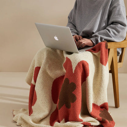 Nordic Flower Pattern Soft Knitted Blanket - Kia Day Design