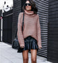 Women's Chunky Knit High Neck Sweater
