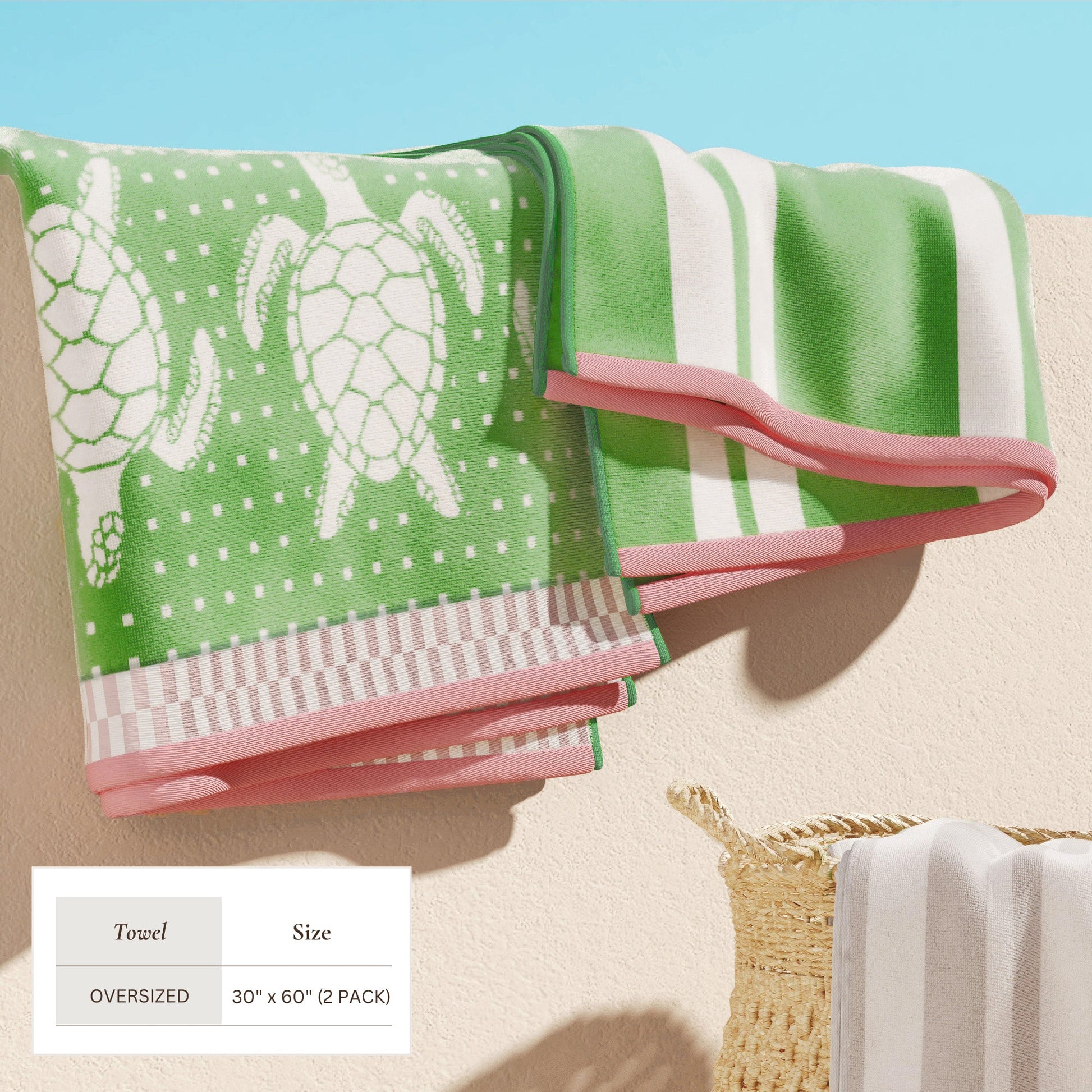 Cotton Velour Beach Towel - Maui Collection - - Beach Towels