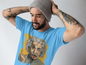 Rock On Einstein Graphic T-Shirt - Solid Tahiti Blue - Graphic Tee