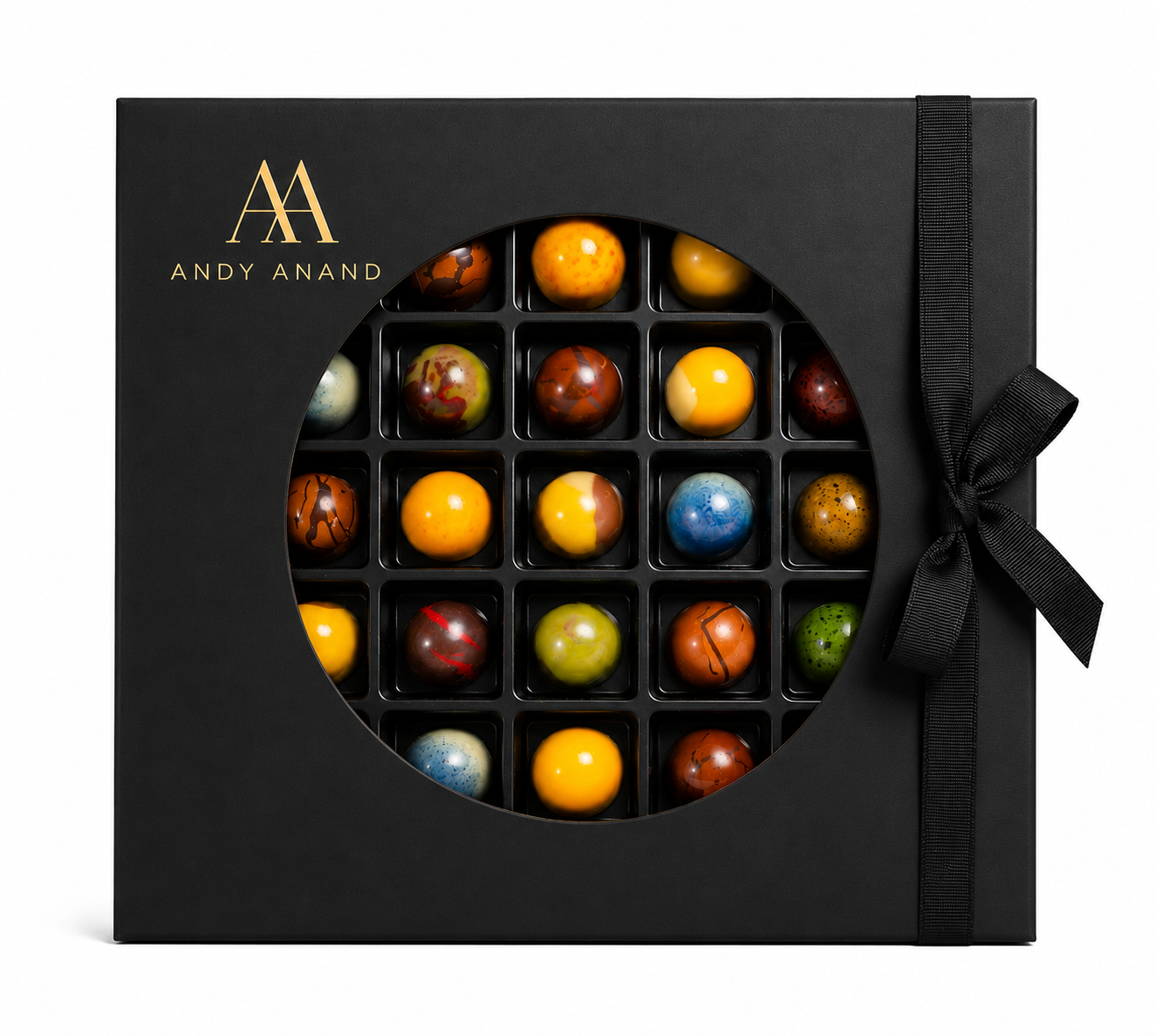 Andy Anand Monet Chocolate Bonbons Gift Box, 25 pc, 6.52 oz – Gluten-Free Belgian Truffles & Pralines, Birthday & Holiday Gift Collection - - Food & Beverages > Desserts & Sweets > Chocolate