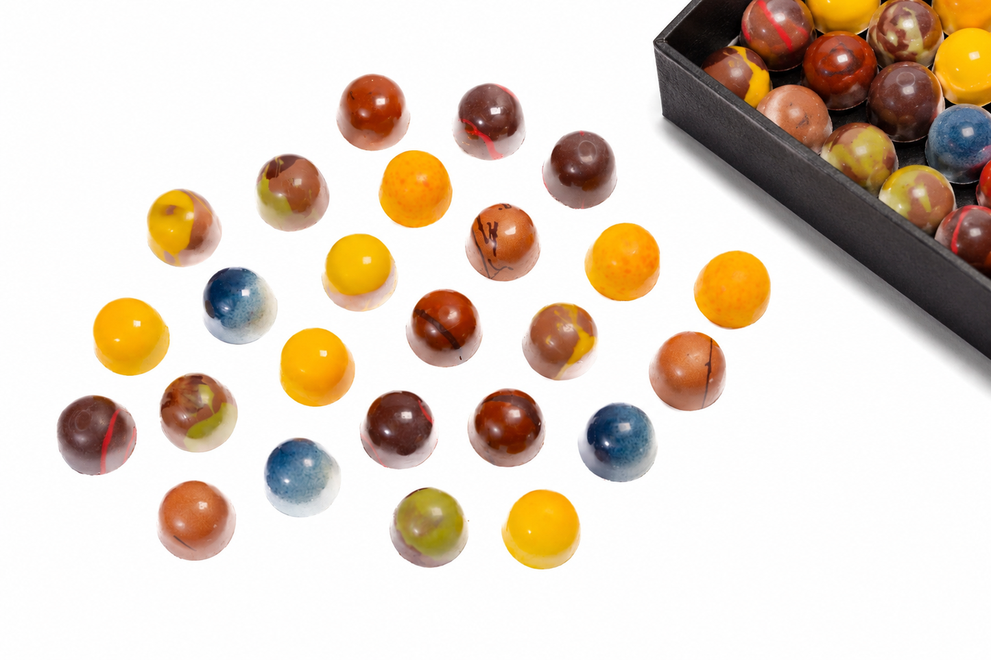 Andy Anand Monet Chocolate Bonbons Gift Box, 25 pc, 6.52 oz – Gluten-Free Belgian Truffles & Pralines, Birthday & Holiday Gift Collection - - Food & Beverages > Desserts & Sweets > Chocolate