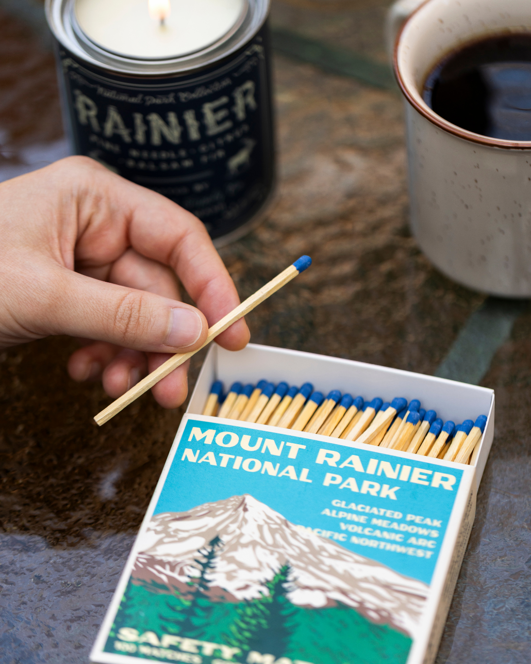 Mount Rainier Vintage National Park Cabin Matches - -