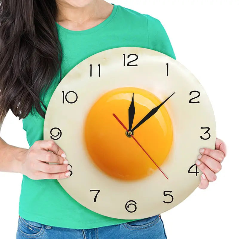 Decorative Silent Fried Egg Shaped Wall Clock (1pc) Kia Day Design