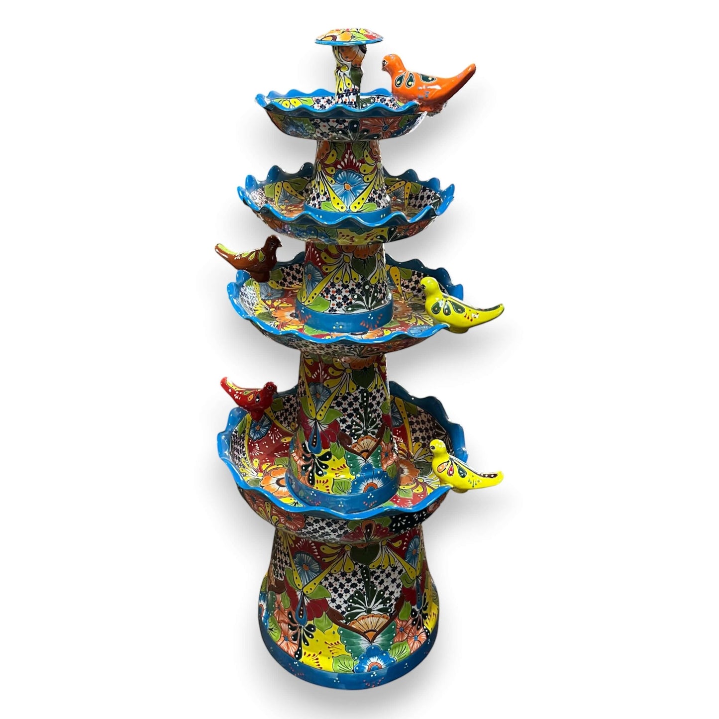 Grand Talavera Garden Fountain Handmade Mexican Art - - Talavera Fountain