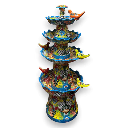 Grand Talavera Garden Fountain Handmade Mexican Art - - Talavera Fountain