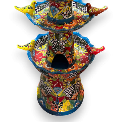 Grand Talavera Garden Fountain Handmade Mexican Art - - Talavera Fountain