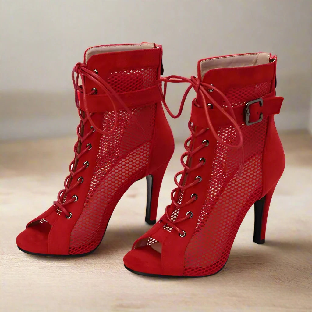 Our Peep Toe Gladiator Ankle Boots