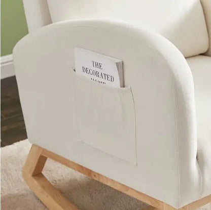 Beige Velvet Rocking Chair - - rocking chair