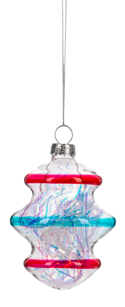 Striped Glass Drop Ornament | 2 Styles - - Christmas