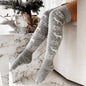 Thick Holiday Knee Stockings Gray white one