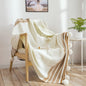 European-Style Striped Knitted Throw Blanket Kia Day Design