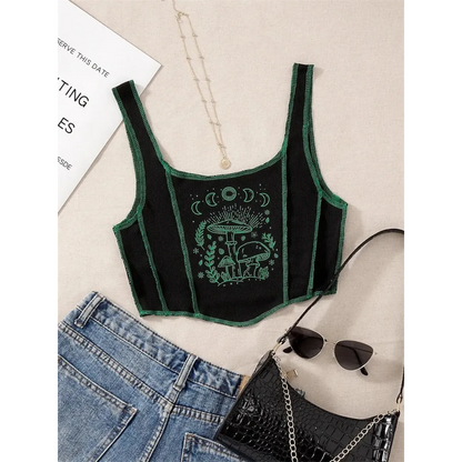 Mystical Mushroom Corset Tank - -