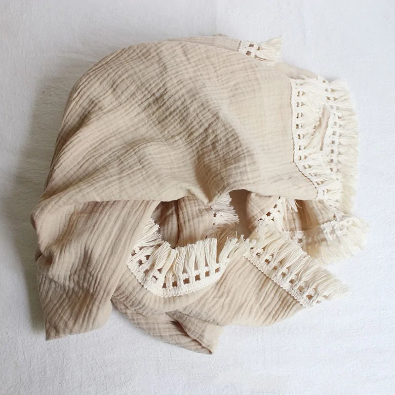 Organic Cotton Baby Tassel Blankets - Kia Day Design