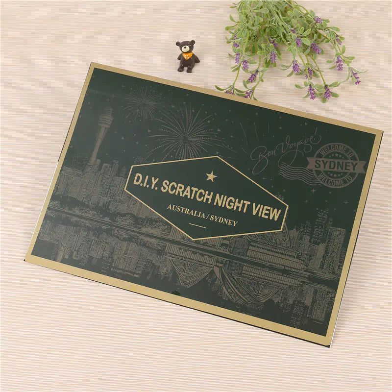 Gold Scratch Art, Egyptian Scratch Art, NYC Scratch Art