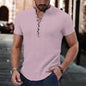 2023 Men's Casual V-Neck Button Short Sleeve Shirt - Kia Day Design