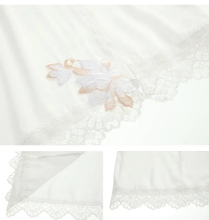 Lace Lingerie Nightwear Cami Dress with Side Split - - nightgown