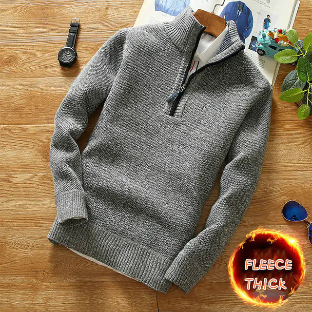 Men's Slim Fit Fleece Cardigan Sweater - Kia Day Design