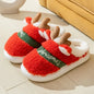 Thick Sole Christmas Deer Slippers Red 6-6.5(CN36-37)