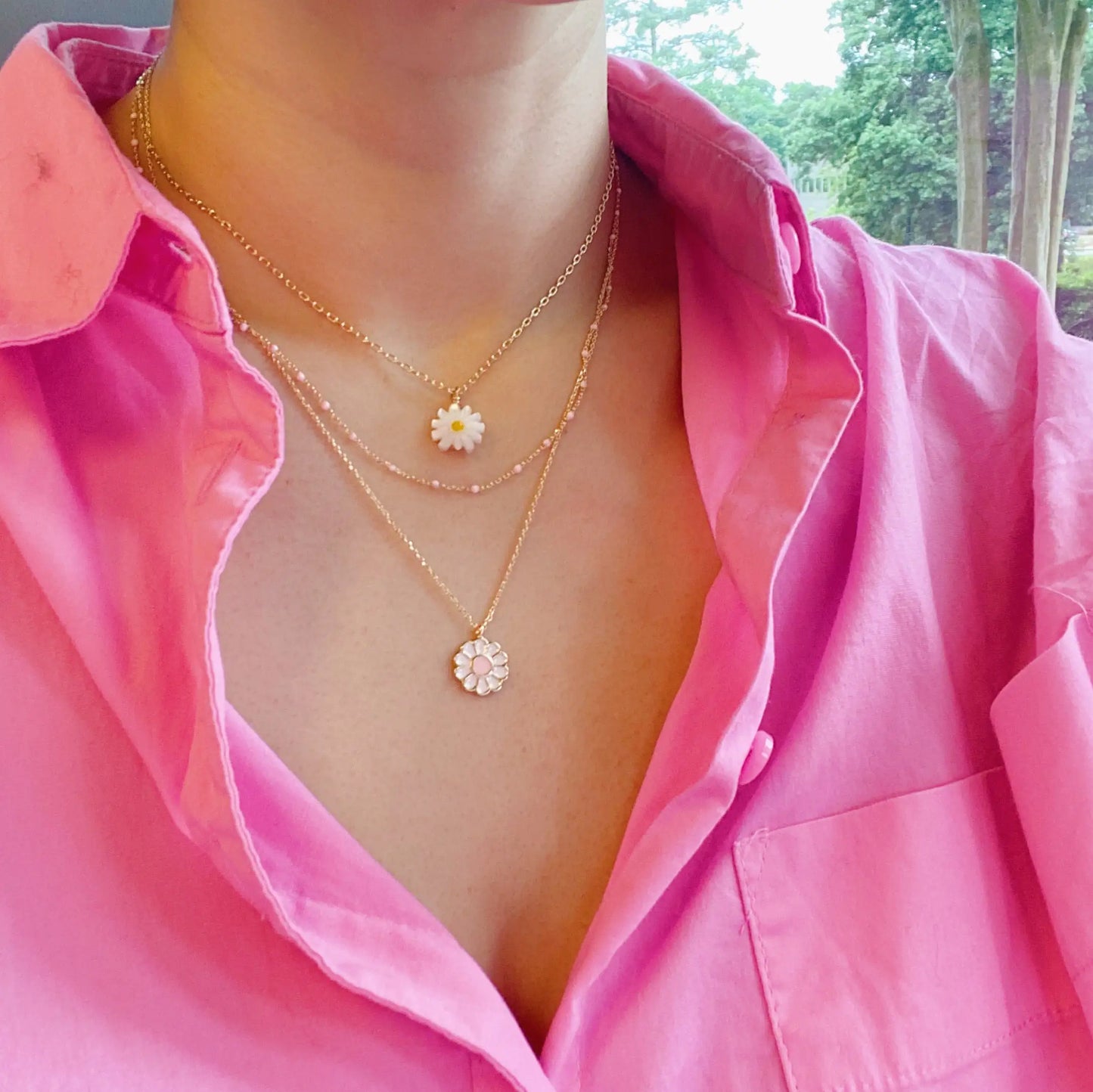 Layered Daisy Necklace
