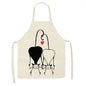 Cute Cat Print Cooking Kitchen Apron Black Pink 68 x 55 CM