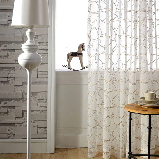 Geometric Wavy Sheer Curtains for Bedroom & Living Room - Kia Day Design