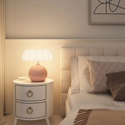 Cream Decorative Mushroom Table Lamp