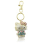 SALLY ROSE Sanrio Hello Kitty Keychain Official License Multicolored Pave Crystal Hello Kitty Charm Keychain with Lobster Clip