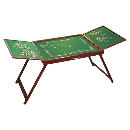 Fold-and-Go Wooden Table Portable Game Table and Puzzle Storage - Kia Day Design