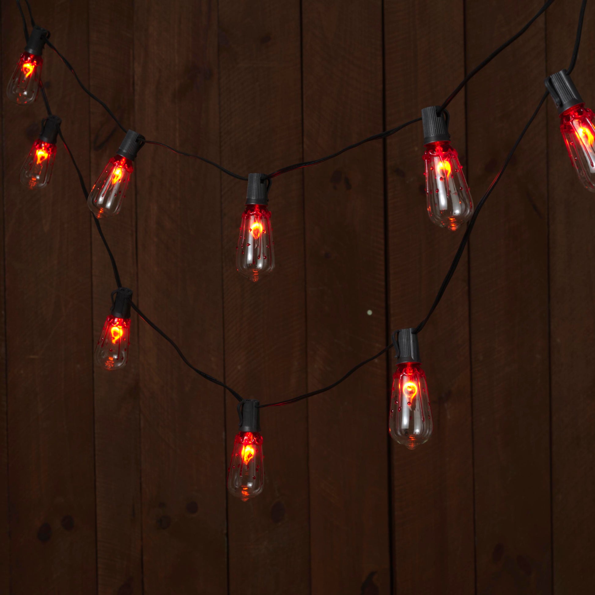 Halloween 10 Light 'Bloody' Flicker Flame Light Set - - Holidays >> Halloween