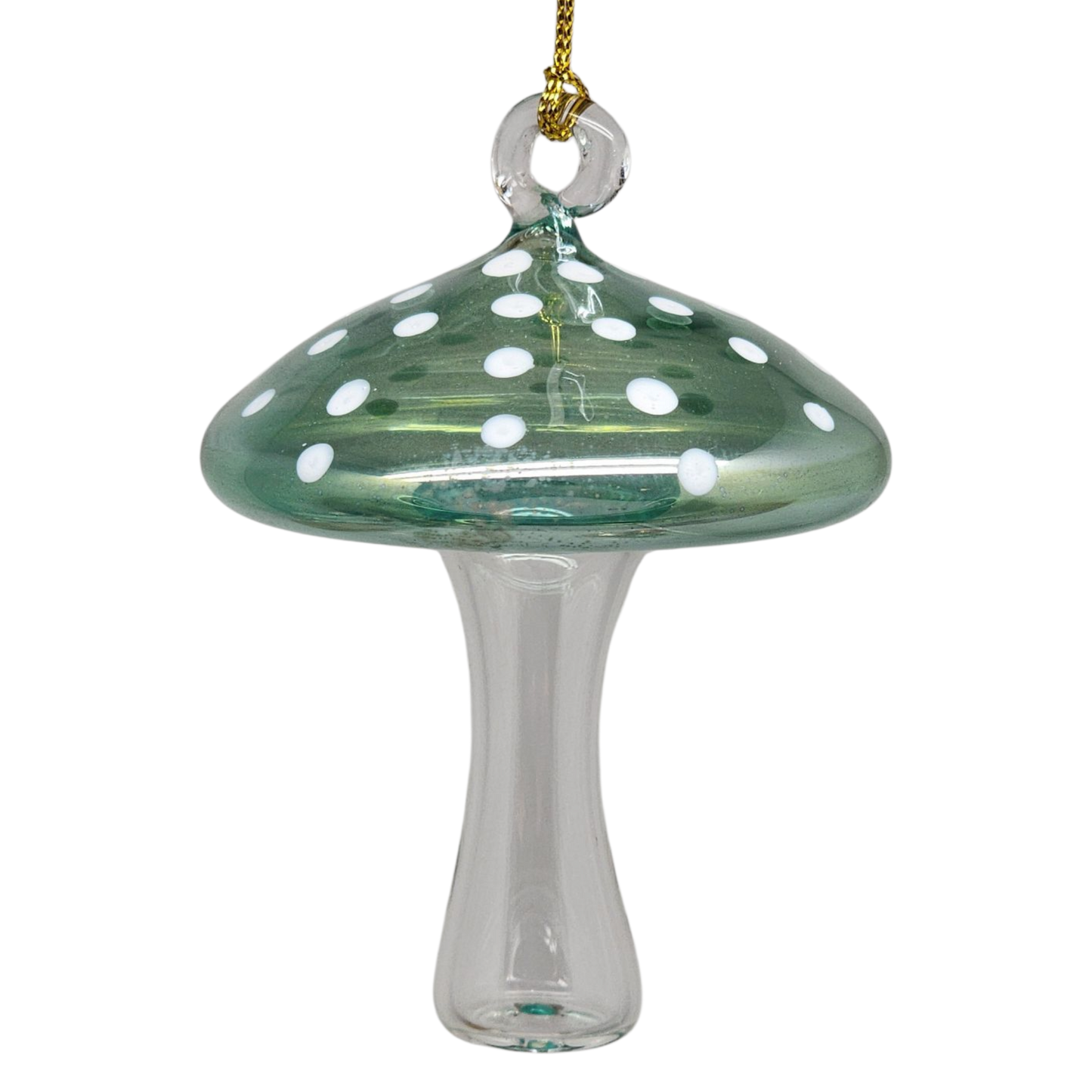 Egyptian Blown Glass Ornament - Mushroom - Green - - Christmas >> Ornaments >> Egyptian Glass