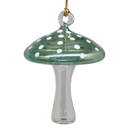 Egyptian Blown Glass Ornament - Mushroom - Green - - Christmas >> Ornaments >> Egyptian Glass