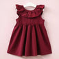 Toddler Girls Bowknot Summer Sundress Red 4T