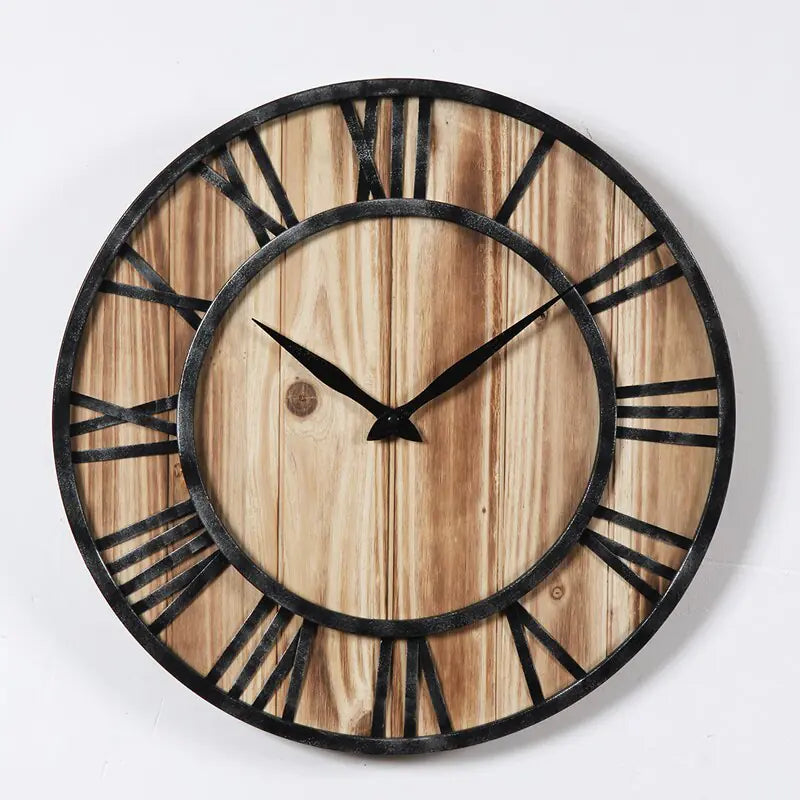 Solid Wood and Iron Wall Clock - Kia Day Design