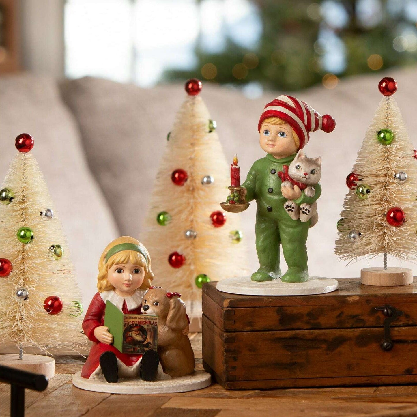 Noah with Cat | Christmas Decor | Bethany Lowe - - Christmas Decor