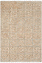 Rice Dusty Sage Fringed Jute Carpet - 6' x 9' Rectangle - Rugs