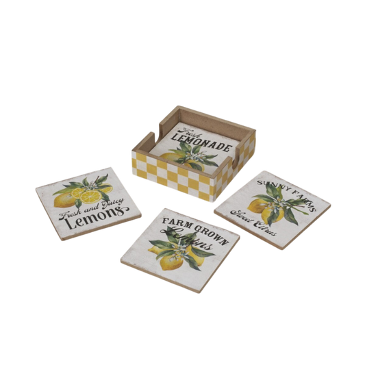 Lemon Coaster Set - Default Title - Housewares >> Coasters