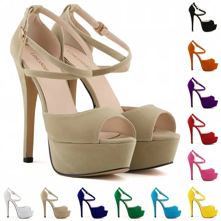 High Heel Nightclub Sandals - - heels
