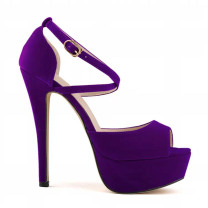 High Heel Nightclub Sandals - Purple 37 - heels