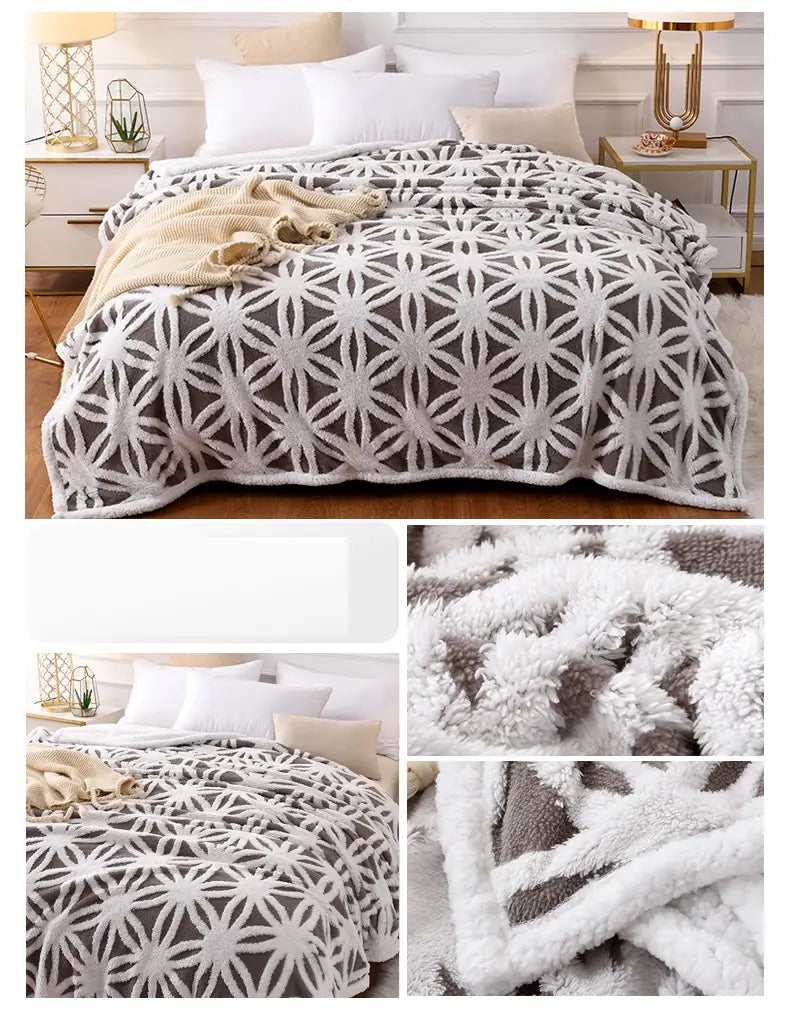 Sherpa and Milk Velvet Blanket - Kia Day Design