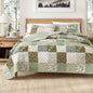 Floral Patchwork Quilt Set - Damia Collection - Floral Grid - Brown - Quilts & Comforters
