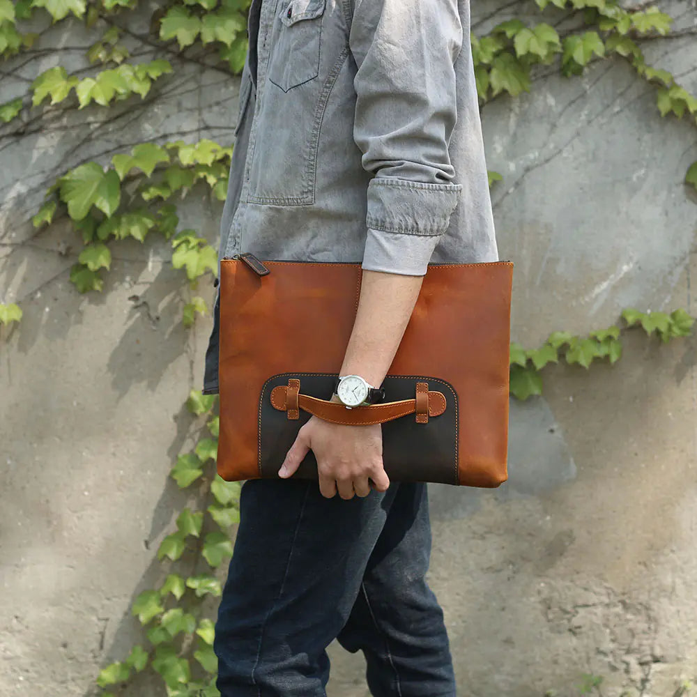 S.WORKER Vintage Genuine Leather Handbag & Laptop Sleeve