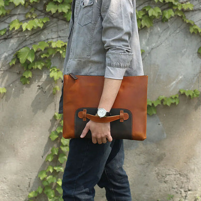 S.WORKER Vintage Genuine Leather Handbag & Laptop Sleeve