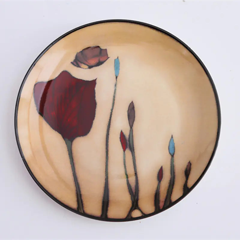 Hand-Painted Floral Ceramic Plate - Kia Day Design