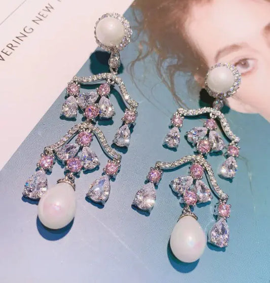 Ruby Drop Zircon Earrings Kia Day Design