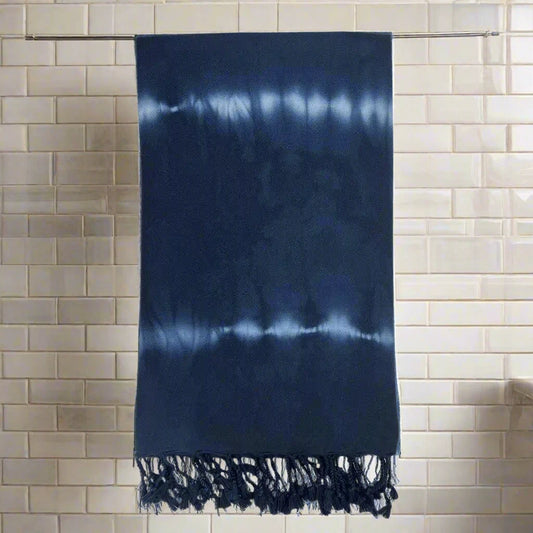 Navy Tie Dye Turkish Beach Towel