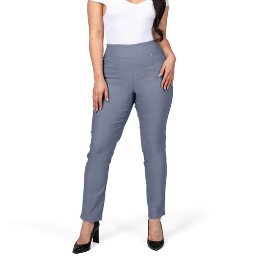 Womens Slim Fit Stretch Straight Leg Pants with 5 Pockets 6 Regular - Kia Day Design