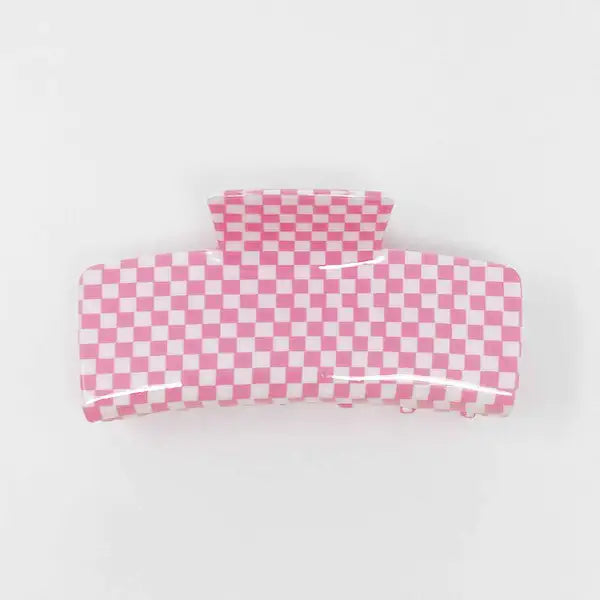 Checkered Hair Claw Clip