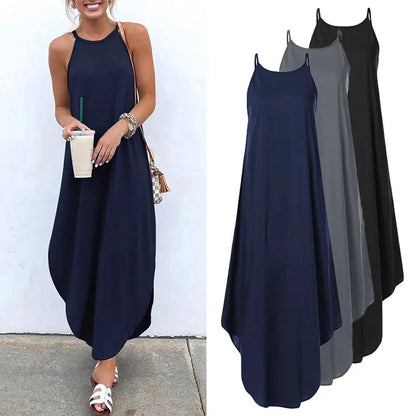 Sleeveless Summer Long Dresses - Kia Day Design